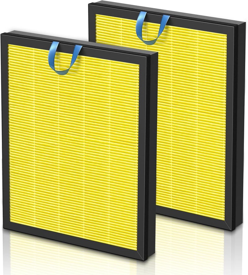 isinlive Vital 200S Pet Care Replacement Filter for LEVOIT Vital 200S and Vital 200S-P Air Purifier, HEPA and Activated Carbon Filter, Vital 200S-RF-PA, 2 Pack, Yellow - Image 1